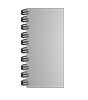 Broschüre mit Metall-Spiralbindung, Endformat DIN lang (105 x 210 mm), 188-seitig
